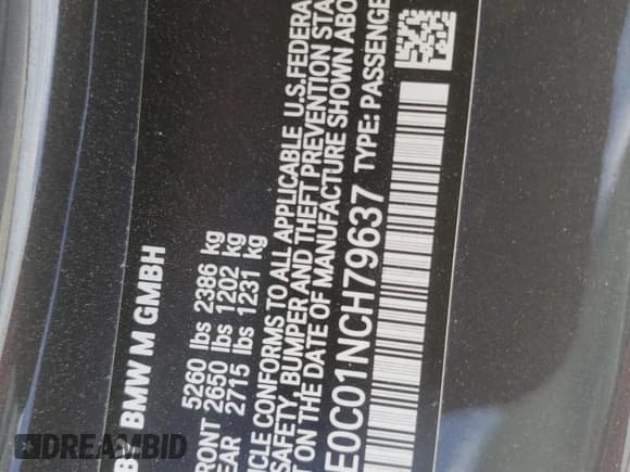 ✅ 2022 BMW M8 Competition • VIN: WBSAE0C01NCH79637 • Lot: 60960365. Wystawiony na Copart z przebiegiem 31 414 mil. Bezpłatny archiwum sprzedaży aukcyjnych z USA i szczegółowy raport historii pojazdu na DreamBid. Zdjęcie 12.