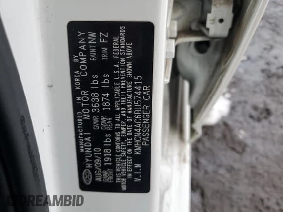 ✅ 2011 Hyundai Accent GLS • VIN: KMHCN4AC6BU574415 • Лот: 44460795. Опубликован ранее на Copart с пробегом 87 687 миль. Бесплатный доступ к архиву аукционных продаж из США и подробный отчёт об истории автомобиля на DreamBid. Изображение 12.