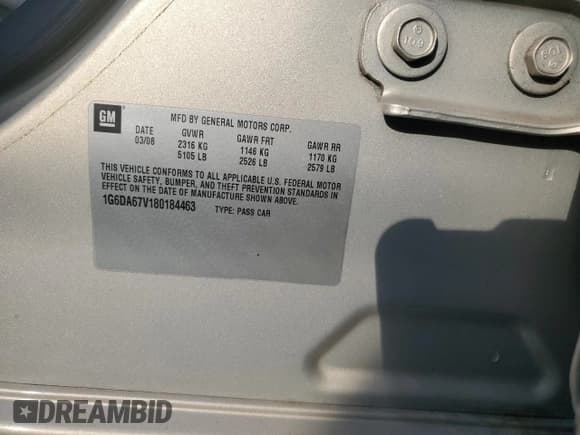 ✅ 2008 Cadillac STS AWD • VIN: 1G6DA67V180184463 • Lot: 65111595. Listed on Copart with 59,215 mi. Free auction sales archive from the USA and detailed vehicle history report at DreamBid. Image 12.