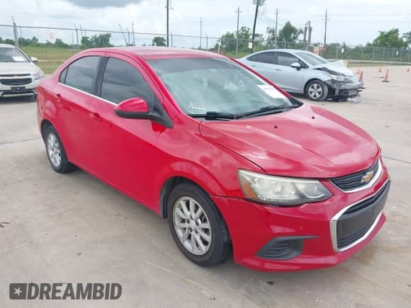 2017 Chevrolet Sonic LT with VIN 1G1JD5SB0H4110418, listed as a IAAI auction lot 42772365 with 126,651 mi miles and . Bid and sale history available at DreamBid. Image 1.