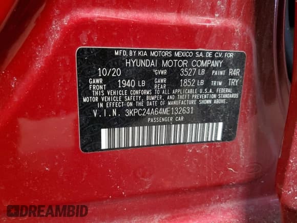 ✅ 2021 Hyundai Accent SE • VIN: 3KPC24A64ME132631 • Лот: 88143285. Опубликован ранее на Copart с пробегом 23 304 миль. Бесплатный доступ к архиву аукционных продаж из США и подробный отчёт об истории автомобиля на DreamBid. Изображение 14.