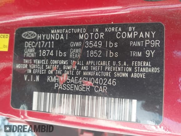 ✅ 2012 Hyundai Accent GS • VIN: KMHCT5AE4CU040246 • Lot: 41908709. Wystawiony na IAAI z przebiegiem 140 347 mil. Bezpłatny archiwum sprzedaży aukcyjnych z USA i szczegółowy raport historii pojazdu na DreamBid. Zdjęcie 9.