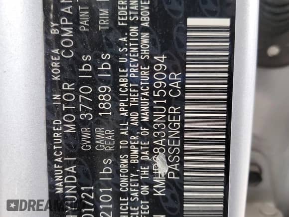 2022 Hyundai Venue Limited с VIN KMHRC8A33NU159094, выставлен на аукционе Copart как лот 85650985 с пробегом Не указан миль и Списание • Salvage title. История ставок и продаж доступна на DreamBid. Изображение 14.