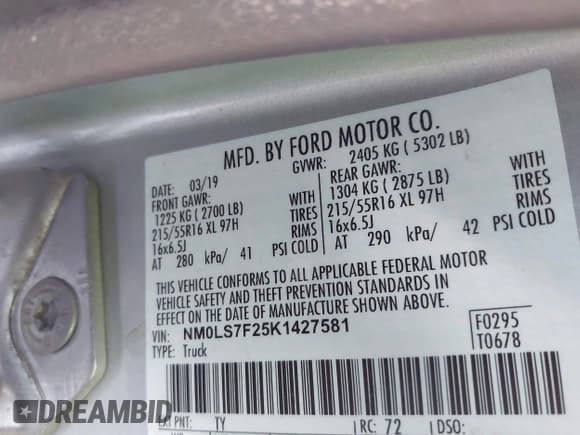 ✅ 2019 Ford Transit Connect XLT • VIN: NM0LS7F25K1427581 • Лот: 42373059. Опубликован ранее на IAAI с пробегом 103 727 миль. Бесплатный доступ к архиву аукционных продаж из США и подробный отчёт об истории автомобиля на DreamBid. Изображение 9.