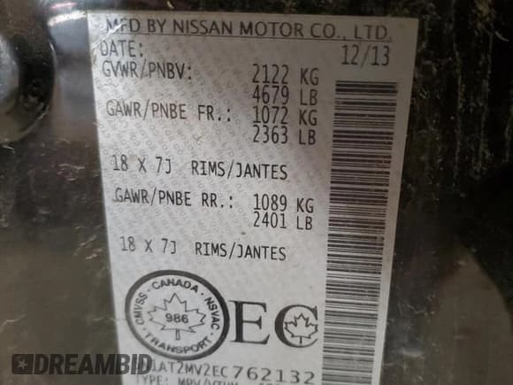 ✅ 2014 Nissan Rogue SV • VIN: 5N1AT2MV2EC762132 • Лот: 86892595. Опубликован ранее на Copart с пробегом 120 634 миль. Бесплатный доступ к архиву аукционных продаж из США и подробный отчёт об истории автомобиля на DreamBid. Изображение 14.