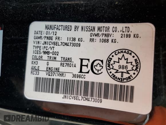 ✅ 2012 Infiniti G37 x • VIN: JN1CV6EL7CM473009 • Lot: 89557425. Wystawiony na Copart z przebiegiem 146 774 mil. Bezpłatny archiwum sprzedaży aukcyjnych z USA i szczegółowy raport historii pojazdu na DreamBid. Zdjęcie 13.