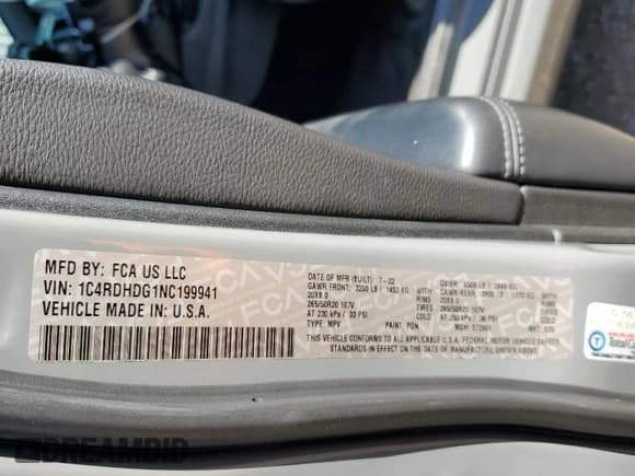 ✅ 2022 Dodge Durango GT Plus • VIN: 1C4RDHDG1NC199941 • Lot: 89553645. Wystawiony na Copart z przebiegiem 59 193 mil. Bezpłatny archiwum sprzedaży aukcyjnych z USA i szczegółowy raport historii pojazdu na DreamBid. Zdjęcie 14.