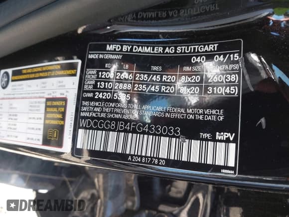 ✅ 2015 Mercedes-Benz GLK 350 • VIN: WDCGG8JB4FG433033 • Лот: 43383857. Опубликован ранее на IAAI с пробегом Не указан. Бесплатный доступ к архиву аукционных продаж из США и подробный отчёт об истории автомобиля на DreamBid. Изображение 9.