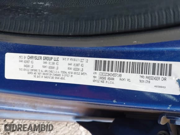 ✅ 2013 Dodge Avenger SXT • VIN: 1C3CDZCBXDN557109 • Лот: 41496048. Опубликован ранее на IAAI с пробегом 104 494 миль. Бесплатный доступ к архиву аукционных продаж из США и подробный отчёт об истории автомобиля на DreamBid. Изображение 9.