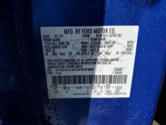 ✅ 2013 Ford F-150 XL • VIN: 1FTEX1CM7DFB37896 • Лот: 45416615. Опубликован ранее на Copart с пробегом Не указан. Бесплатный доступ к архиву аукционных продаж из США и подробный отчёт об истории автомобиля на DreamBid. Изображение 13.