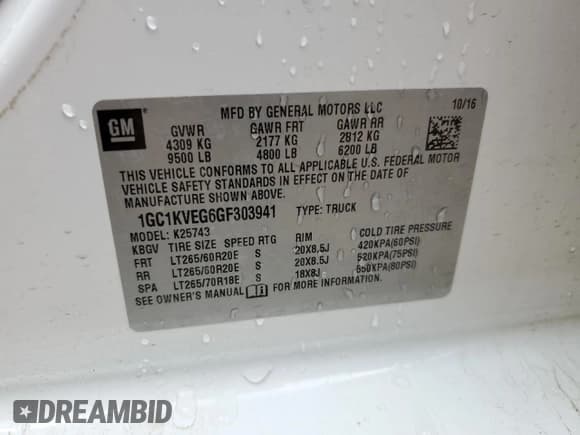 ✅ 2016 Chevrolet Silverado 2500HD LT • VIN: 1GC1KVEG6GF303941 • Lot: 65671285. Wystawiony na Copart z przebiegiem 108 911 mil. Bezpłatny archiwum sprzedaży aukcyjnych z USA i szczegółowy raport historii pojazdu na DreamBid. Zdjęcie 12.