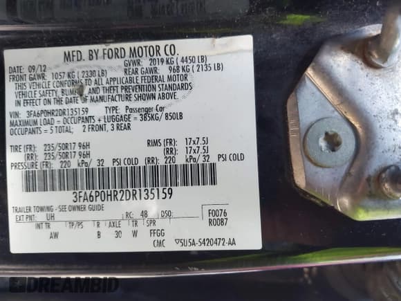 ✅ 2013 Ford Fusion SE • VIN: 3FA6P0HR2DR135159 • Lot: 43450080. Wystawiony na IAAI z przebiegiem 209 423 mil. Bezpłatny archiwum sprzedaży aukcyjnych z USA i szczegółowy raport historii pojazdu na DreamBid. Zdjęcie 9.
