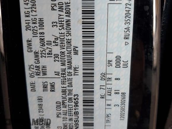 ✅ 2025 Ford Escape ST-Line • VIN: 1FMCU9MN9SUB19653 • Лот: 85594405. Опубликован ранее на Copart с пробегом 4 261 миль. Бесплатный доступ к архиву аукционных продаж из США и подробный отчёт об истории автомобиля на DreamBid. Изображение 14.