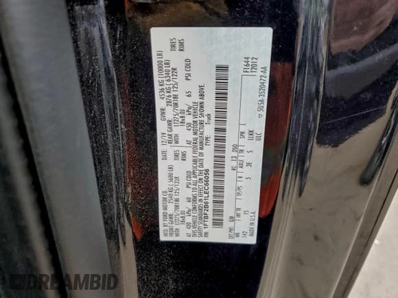 ✅ 2020 Ford F-250 XL • VIN: 1FTBF2B61LEC66056 • Lot: 92379385. Wystawiony na Copart z przebiegiem 19 810 mil. Bezpłatny archiwum sprzedaży aukcyjnych z USA i szczegółowy raport historii pojazdu na DreamBid. Zdjęcie 13.