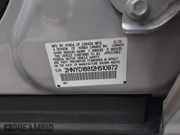 ✅ 2002 Acura MDX Touring • VIN: 2HNYD18812H510972 • Lot: 41078198. Wystawiony na IAAI z przebiegiem 192 199 mil. Bezpłatny archiwum sprzedaży aukcyjnych z USA i szczegółowy raport historii pojazdu na DreamBid. Zdjęcie 9.