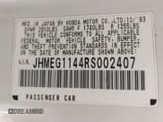 ✅ 1994 Honda del Sol S • VIN: JHMEG1144RS002407 • Лот: 42232471. Опубликован ранее на IAAI с пробегом 129 200 миль. Бесплатный доступ к архиву аукционных продаж из США и подробный отчёт об истории автомобиля на DreamBid. Изображение 9.