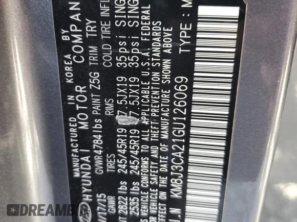 ✅ 2016 Hyundai Tucson Sport • VIN: KM8J3CA21GU126069 • Lot: 89885625. Listed on Copart with 207,674 mi. Free auction sales archive from the USA and detailed vehicle history report at DreamBid. Image 13.