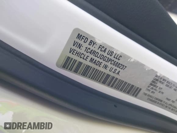 ✅ 2023 Dodge Durango GT Plus • VIN: 1C4RDJDG3PC688237 • Lot: 43676491. Listed on IAAI with 26,914 mi. Free auction sales archive from the USA and detailed vehicle history report at DreamBid. Image 9.