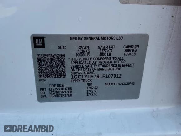 ✅ 2020 Chevrolet Silverado 2500HD Work Truck • VIN: 1GC1YLE79LF107912 • Lot: 71394055. Wystawiony na Copart z przebiegiem 202 155 mil. Bezpłatny archiwum sprzedaży aukcyjnych z USA i szczegółowy raport historii pojazdu na DreamBid. Zdjęcie 12.