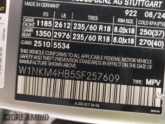 ✅ 2025 Mercedes-Benz GLC 300 • VIN: W1NKM4HB5SF257609 • Лот: 41680577. Опубликован ранее на IAAI с пробегом 1 152 миль. Бесплатный доступ к архиву аукционных продаж из США и подробный отчёт об истории автомобиля на DreamBid. Изображение 9.