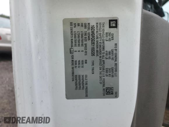 ✅ 2014 Chevrolet Express Cargo • VIN: 1GCWGFCG2E1183226 • Lot: 67111245. Listed on Copart with 181,401 mi. Free auction sales archive from the USA and detailed vehicle history report at DreamBid. Image 13.