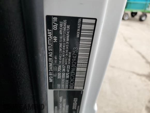 ✅ 2018 Mercedes-Benz G 63 AMG • VIN: WDCYC7DH6JX294753 • Lot: 46796505. Listed on Copart with Not provided. Free auction sales archive from the USA and detailed vehicle history report at DreamBid. Image 13.