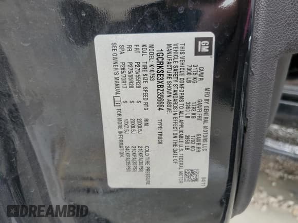 ✅ 2011 Chevrolet Silverado 1500 LT • VIN: 1GCRKSE3XBZ356664 • Lot: 64612734. Listed on Copart with Not provided. Free auction sales archive from the USA and detailed vehicle history report at DreamBid. Image 12.