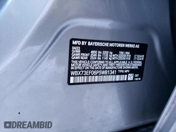 ✅ 2023 BMW X1 xDrive28i • VIN: WBX73EF06P5W81341 • Лот: 43389484. Опубликован ранее на Copart с пробегом 13 452 миль. Бесплатный доступ к архиву аукционных продаж из США и подробный отчёт об истории автомобиля на DreamBid. Изображение 13.