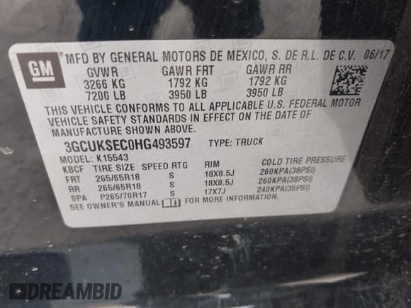 ✅ 2017 Chevrolet Silverado 1500 LTZ • VIN: 3GCUKSEC0HG493597 • Lot: 43140903. Wystawiony na IAAI z przebiegiem 91 051 mil. Bezpłatny archiwum sprzedaży aukcyjnych z USA i szczegółowy raport historii pojazdu na DreamBid. Zdjęcie 9.