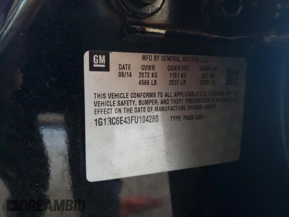 ✅ 2015 Chevrolet Volt • VIN: 1G1RC6E43FU104280 • Lot: 57265854. Wystawiony na Copart z przebiegiem 69 454 mil. Bezpłatny archiwum sprzedaży aukcyjnych z USA i szczegółowy raport historii pojazdu na DreamBid. Zdjęcie 12.