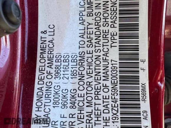 ✅ 2022 Honda Insight EX • VIN: 19XZE4F59NE003917 • Lot: 90530635. Listed on Copart with 222,086 mi. Free auction sales archive from the USA and detailed vehicle history report at DreamBid. Image 10.