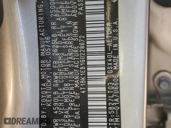 ✅ 2016 Toyota Avalon Touring • VIN: 4T1BK1EB1GU228672 • Лот: 90540615. Опубликован ранее на Copart с пробегом 49 154 миль. Бесплатный доступ к архиву аукционных продаж из США и подробный отчёт об истории автомобиля на DreamBid. Изображение 12.