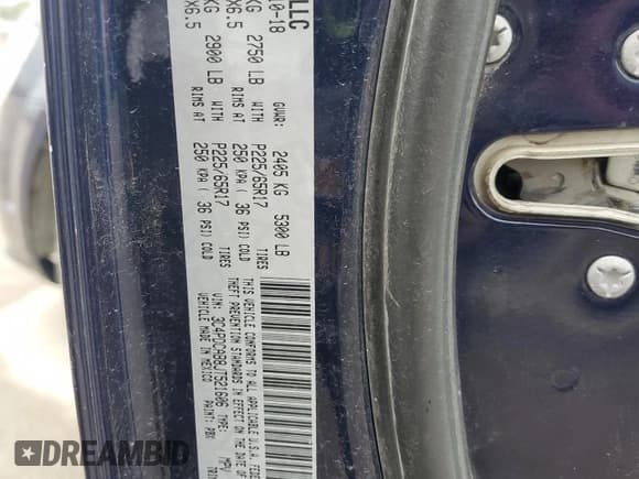 ✅ 2018 Dodge Journey SE • VIN: 3C4PDCAB8JT521606 • Lot: 86659975. Listed on Copart with 117,757 mi. Free auction sales archive from the USA and detailed vehicle history report at DreamBid. Image 14.