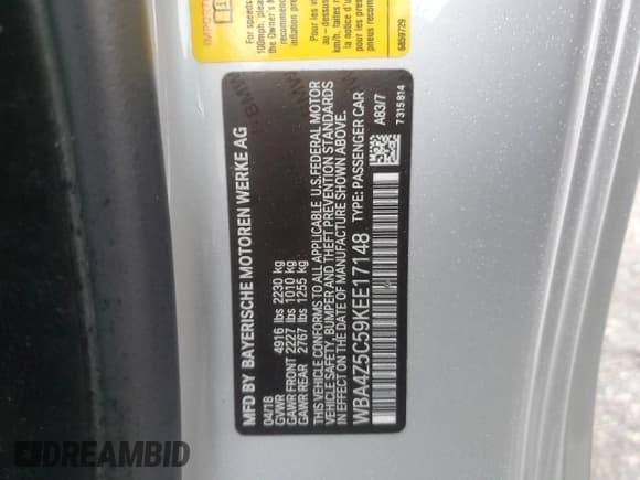 ✅ 2019 BMW 4 Series 440i • VIN: WBA4Z5C59KEE17148 • Lot: 43454615. Wystawiony na Copart z przebiegiem 65 704 mil. Bezpłatny archiwum sprzedaży aukcyjnych z USA i szczegółowy raport historii pojazdu na DreamBid. Zdjęcie 12.