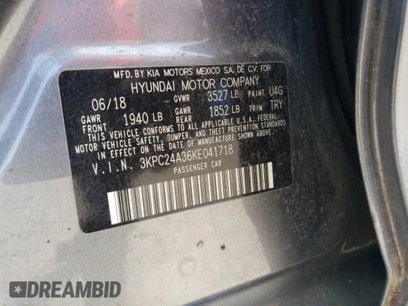 2019 Hyundai Accent SE z VIN 3KPC24A36KE041718, wystawiony jako Copart lot #64698923 z przebiegiem 83 933 mil mil oraz . Historia ofert i sprzedaży dostępna na DreamBid. Obrazek 12.