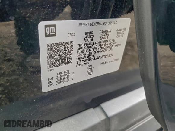 ✅ 2024 Cadillac Escalade ESV 4WD Sport Platinum • VIN: 1GYS4RKL8RR322431 • Лот: 94194535. Опубликован ранее на Copart с пробегом 19 092 миль. Бесплатный доступ к архиву аукционных продаж из США и подробный отчёт об истории автомобиля на DreamBid. Изображение 13.