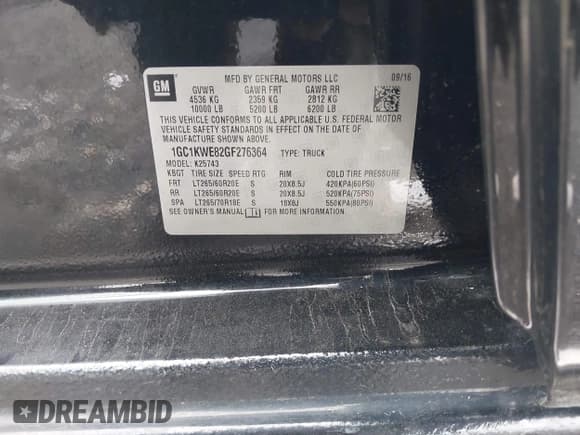 ✅ 2016 Chevrolet Silverado 2500HD LTZ • VIN: 1GC1KWE82GF276364 • Lot: 42084848. Listed on IAAI with 138,502 mi. Free auction sales archive from the USA and detailed vehicle history report at DreamBid. Image 9.