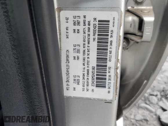 ✅ 2002 Chrysler Concorde LXi • VIN: 2C3HD36M52H251862 • Lot: 80188784. Wystawiony na Copart z przebiegiem 142 878 mil. Bezpłatny archiwum sprzedaży aukcyjnych z USA i szczegółowy raport historii pojazdu na DreamBid. Zdjęcie 12.