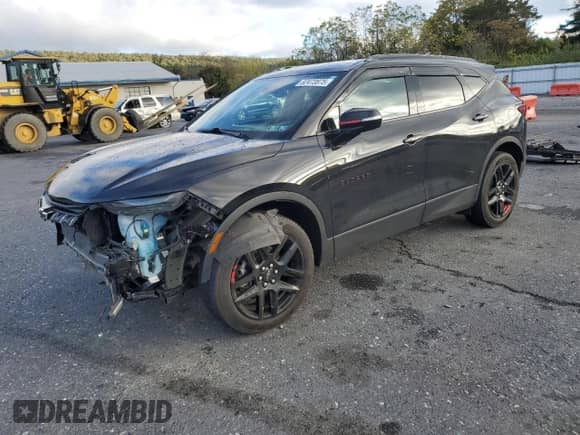 2021 Chevrolet Blazer LT z VIN 3GNKBHRS7MS569309, wystawiony jako Copart lot #82473875 z przebiegiem 52 896 mil mil oraz Szkoda całkowita • Salvage title. Historia ofert i sprzedaży dostępna na DreamBid. Obrazek 1.