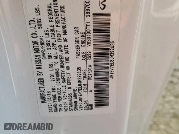 ✅ 2018 Infiniti Q60 Sport • VIN: JN1EV7EL8JM392435 • Lot: 66508445. Wystawiony na Copart z przebiegiem 103 612 mil. Bezpłatny archiwum sprzedaży aukcyjnych z USA i szczegółowy raport historii pojazdu na DreamBid. Zdjęcie 12.