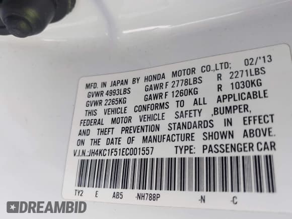 ✅ 2014 Acura RLX Technology • VIN: JH4KC1F51EC001557 • Lot: 41937077. Listed on IAAI with 45,392 mi. Free auction sales archive from the USA and detailed vehicle history report at DreamBid. Image 9.