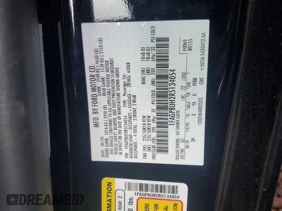 2024 Ford Mustang EcoBoost Premium with VIN 1FAGP8UH2R5134054, listed as a Copart auction lot 90055855 with 40,035 mi miles and Clean title. Bid and sale history available at DreamBid. Image 13.