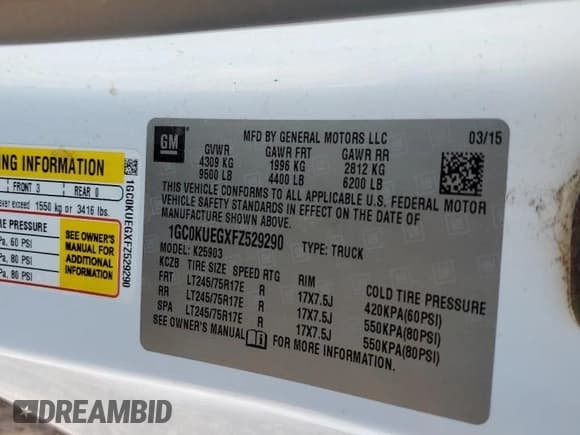 ✅ 2015 Chevrolet Silverado 2500HD Work Truck • VIN: 1GC0KUEGXFZ529290 • Lot: 68352225. Listed on Copart with 113,607 mi. Free auction sales archive from the USA and detailed vehicle history report at DreamBid. Image 12.