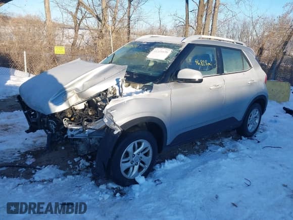 ✅ 2020 Hyundai Venue Denim • VIN: KMHRC8A36LU045880 • Lot: 41355520. Listed on IAAI with 46,828 mi. Free auction sales archive from the USA and detailed vehicle history report at DreamBid. Image 2.