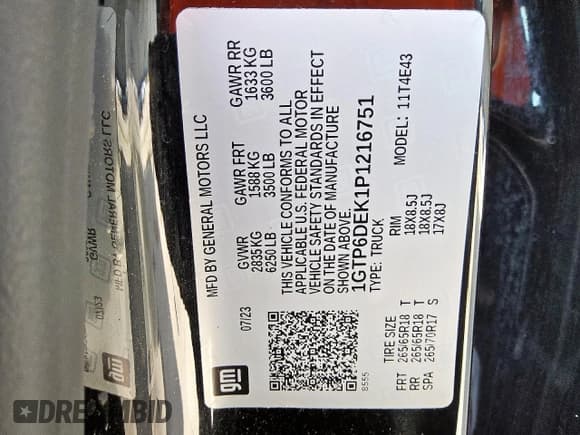 ✅ 2023 GMC Canyon 4WD AT4 • VIN: 1GTP6DEK1P1216751 • Лот: 68849485. Опубликован ранее на Copart с пробегом 66 879 миль. Бесплатный доступ к архиву аукционных продаж из США и подробный отчёт об истории автомобиля на DreamBid. Изображение 12.