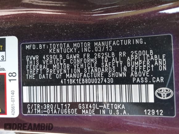 ✅ 2013 Toyota Avalon XLE • VIN: 4T1BK1EB8DU027430 • Lot: 43238033. Wystawiony na IAAI z przebiegiem 162 885 mil. Bezpłatny archiwum sprzedaży aukcyjnych z USA i szczegółowy raport historii pojazdu na DreamBid. Zdjęcie 9.