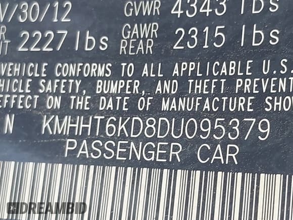 ✅ 2013 Hyundai Genesis Coupe 2.0T • VIN: KMHHT6KD8DU095379 • Lot: 42967454. Wystawiony na IAAI z przebiegiem 107 809 mil. Bezpłatny archiwum sprzedaży aukcyjnych z USA i szczegółowy raport historii pojazdu na DreamBid. Zdjęcie 9.