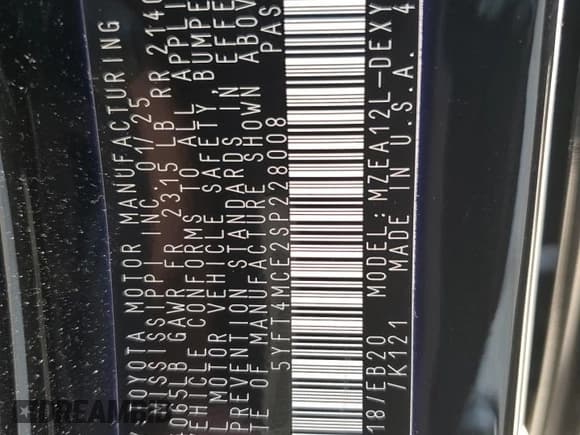 ✅ 2025 Toyota Corolla XSE • VIN: 5YFT4MCE2SP228008 • Lot: 62364925. Wystawiony na Copart z przebiegiem 4 601 mil. Bezpłatny archiwum sprzedaży aukcyjnych z USA i szczegółowy raport historii pojazdu na DreamBid. Zdjęcie 13.