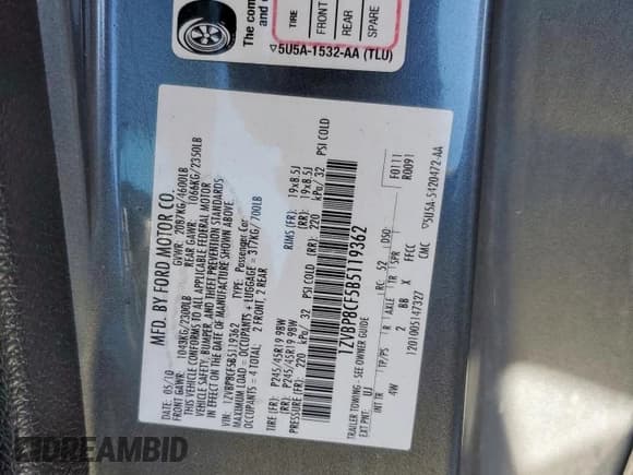 ✅ 2011 Ford Mustang GT Premium • VIN: 1ZVBP8CF5B5119362 • Лот: 91354185. Опубликован ранее на Copart с пробегом Не указан. Бесплатный доступ к архиву аукционных продаж из США и подробный отчёт об истории автомобиля на DreamBid. Изображение 12.