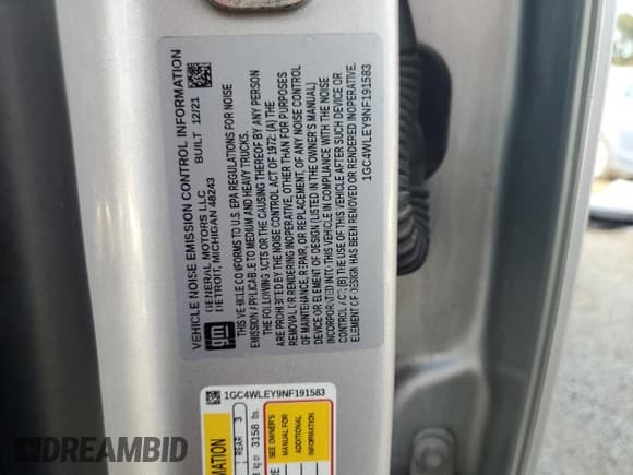 ✅ 2022 Chevrolet Silverado 1500 • VIN: 1GC4WLEY9NF191583 • Лот: 80581505. Опубликован ранее на Copart с пробегом 87 635 миль. Бесплатный доступ к архиву аукционных продаж из США и подробный отчёт об истории автомобиля на DreamBid. Изображение 13.